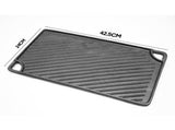 Reversible Cast Iron Griddle Rectangular BBQ Plate 43x24cm Double-Sided Flat Top Griddle Pan and V985-GRILLPRESS