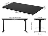 Levede Motorised Standing Desk Adjustable 140cm Black 1000x 1MM DH4948-140S-BKBK