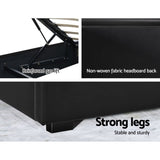 Artiss Bed Frame Queen Size LED Gas Lift Black COLE BFRAME-E-COLE-Q-BK-ABC