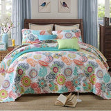 Embroidered Regal Lily Pattern 3 Pc Bedspread & Pillow Cover Set V745-AC080754Q13U