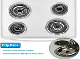 4-Piece Stainless Steel Pan Set,Exact Fit Stove Burner Rings Replacement for W102725,Electric Range V1369-AZ3-W-14639