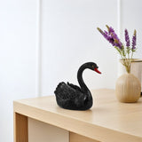 Realistic Floating Swan Sculpture Black Plastic Outdoor Garden Pond Decoration Statue V1369-AZ3-W-18706