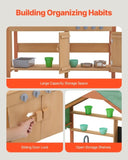 Wooden Mud Kitchen Outdoor Toy Play Kitchen Set for Kids Pretend Playset V952-NJCFTPK40INCI1U56V0