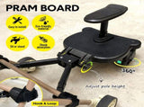 Universal Pram Board and Stand Up Adjustable Buggy Board Pushchair with Bear Pattern Removable V985-PRAMBOARD