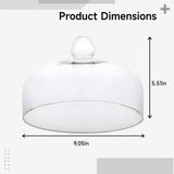 Clear Glass Cake Dome with Knob, Pastry Display Dome, Home Kitchen Food Cover, Clear Cake Fresh V1370-AZ4-15874