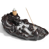 Ceramic Incense Stick Holder, Handmade Blackflow Incense Cone Burner, Durable Stick Ash Catcher V1366-AZ2-W-19873