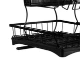 TOQUE Detachable Dish Drying Rack Cutlery Black KT0152-BK_NZ