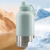 3-in-1 Outdoor Pet Insulated Water Bottle 32oz Large Capacity, 24H Temperature Lock, Hidden Dual V1232-LXB-CW-002