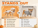 Dinosaur Skeleton Glow in Dark Dog and Cat Costume,Pet Dinosaur Costume,Plush Halloween Pet Hood V1107-136-69214-BLK2