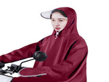 Electric Bike Raincoat Enlarged Protection Oxford Cloth Adults Sleeve Rain Poncho for Cycling Wine V1294-YM0710-3117230318715