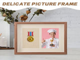 Medal Display Case Shadow Box Frame with Photo Frame - Medal Storage Box for Collectibles and Awards V1366-AZ2-W-13541