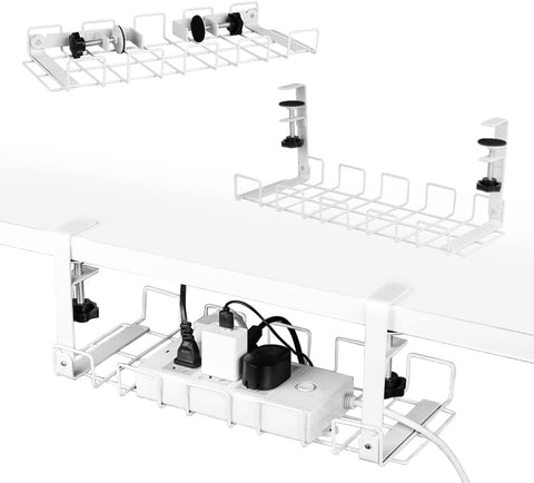 2 pack Under Desk Cable Management Tray, White V178-23821