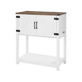 Coffee Bar Cabinet, 80 x 35 x 88 cm Farmhouse Coffee Bar Cabinet with 3-Tier Storage, Coffee Bar V952-BSZSJSJLMK30Z362SV0