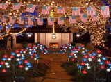 4 Pack 4th of July Solar Lights Outdoor Patriotic Garden Decorations Blue Red White Solar Lights V1366-AZ2-W-16401