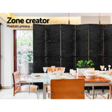 Artiss 8 Panel Room Divider Screen 326x170cm Woven Black RD-C-8001-8P-BK