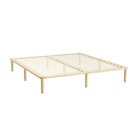 Artiss Bed Frame King Size Wooden Base Mattress Platform Timber Pine AMBA WBED-AMBA-K-WD-AB