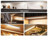 60cm black LED strip, wireless magnetic under-cabinet lighting, USB rechargeable, suitable for V1197-DJ-071606