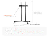 Rolling TV Stand, Mobile TV Cart for 32-65 Inch Screens, Height Adjustable, Portable Monitor Stand V952-TYSDLDDSJZJZGTD2Z001V0