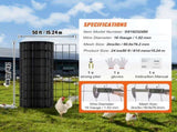 Hardware Cloth, 24'' x 50' Galvanized Wire Mesh Roll, 16 Gauge Chicken Wire Fence Roll, Vinyl V952-JSGSWL24IN509K581V0