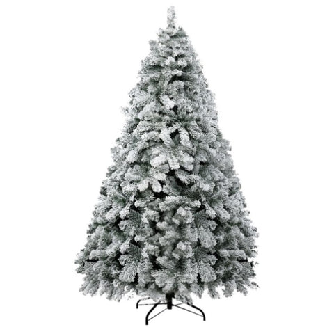 Jingle Jollys Christmas Tree 2.4m Snow Flocked Xmas Tree Decorations 1165 Tips XM-TR-WELL-8F-GS