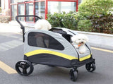 Two Dogs Stroller Divider Pet Travel Stroller Carrier One-key Folding Outdoor V767-P-XL121-D