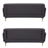 Merlin 3 Seater Sofa Futon Bed Fabric Lounge Couch - Charcoal V315-VOL-MERL-02