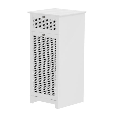 Artiss Laundry Hamper Cabinet Bathroom Storage White Rattan Clothes Basket FURNI-G-BATH-RAT-02-WH