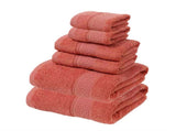 Red Luxury 6-Piece 100% Cotton Towel Set - 2 Bath Towels, 2 Hand Towels, 2 Face Towels V888-ELOSUNG16776
