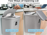 Hanging Kitchen Compost Bin with Lid for Cabinet Door or Wall, No-Drill Adhesive Mount, Odor-Proof & V1107-CS-GBSLJTH