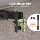 Adjustable Trailer Hitch, 15cm Drop & 11.43cm Rise Hitch Ball Mount with 6.35cm Receiver, Solid V952-SQTQJTCB25221G4VYV0