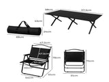 Levede Folding Camping Table Chair Set Black OD1047-BK
