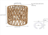 4X Boho Shades Replacement 5.9In Height Pendant Sconce Shade Ceiling Fan Light Covers Cylinder Woven V1370-AZ4-10322