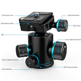 Tripod Ball Head 360 Degree Rotating Panoramic Ball Head for Tripod Monopod Slider DSLR Camera with V1366-AZ2-W-18419