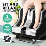 Livemor Foot Massager Massagers Shiatsu Electric Roller Ankle Calf Leg Kneading Silver FOOT-MASSAGE-LF03-SI