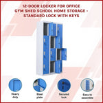 12-Door Locker for Office Gym Shed School Home Storage - Standard Lock with Keys V63-838971