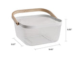 Metal Mesh Steel Basket, Garden Harvest Basket for Gathering Vegetables Square Wire Basket with V1370-AZ4-00601