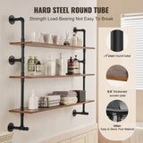VEVOR Industrial Pipe Shelf 3 Tier 48x9.84in Wall-Mount for Kitchen Bedroom V952-JSGZWJYGHMBHJ0DEQV0
