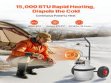 Propane Top Heater with Portable Trolley, 15000 BTU Rapid Heating 180-Degree Infrared Radiant V952-BWGDJRQBWGTCMP69D001V0