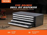 Drill Bit Cabinet, Five-Drawer Drill Bit Organizer Cabinet for 1 to 60 Steel Drill V952-ZTFPGJX1D60WON2CZV0