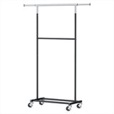 Artiss Clothes Rack Double Rod Airer Rail Coat Stand Adjustable Hanger HANGER-165H-D-SI
