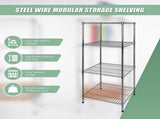 Modular Wire Storage 60x60cm Steel Shelving Chrome With Fixed Legs For Garage Warehouse Or Kitchen V63-841221