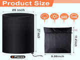 55 Gallon Drum Cover, 210D Oxford Cloth Water Storage Barrel 25 x 37 Inch Outdoor Waterproof Rain V1259-DP01-A-1122