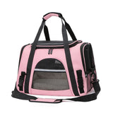Pink Foldable Pet Carrier Bag with Breathable Mesh Windows, Removable Fleece Pad & Shoulder Strap V888-ELOSUNG55553