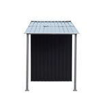 Wallaroo 4x8ft Zinc Steel Garden Shed with Open Storage - Black GSS-BSW-48O-BK