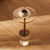 Clear Acrylic End Table, Acrylic Side Table with a Solid Base, 11.9 x 11.9 Round Tabletop, 21.4 V952-YKLBZYXTMSDGZLXAPV0