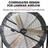BAUMR-AG 36" 914mm Industrial Mobile Floor Drum Fan, 290W Brushless Motor, Tilting, Large, V219-SPCAIRBM36DA