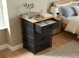 CARLA HOME 4 Drawer Fabric Storage Dresser - Steel Frame - Black - Storage Rack - Rustic V178-36406
