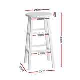 Artiss 4x Bar Stools Round Chairs Wooden White BA-G-7033-WHX4