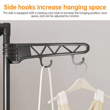 Double Rod Clothes Rack with 6 Storage Shelves Durable Steel Pipe Garment Rack Clothing Rack with 2 V1294-YM0901-H48528