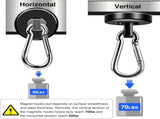 Strong Magnetic Hooks, 70LBS Hooks Heavy Duty Neodymium Magnets with Carabiner Hook, Magnet Swivel V1259-DP01-A-4368